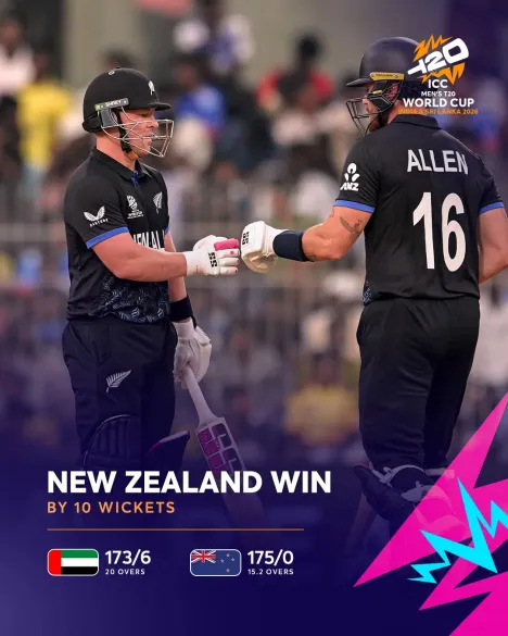 New Zealand v UAE | T20WC 2026
